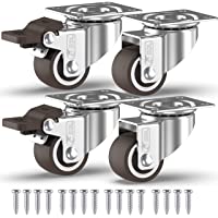 GBL - 4 Ruedas para Muebles + Tornillos 40KG | 25mm Ruedas Giratorias- Rueda Pivotantes- Ruedas Con Freno | Ruedas…